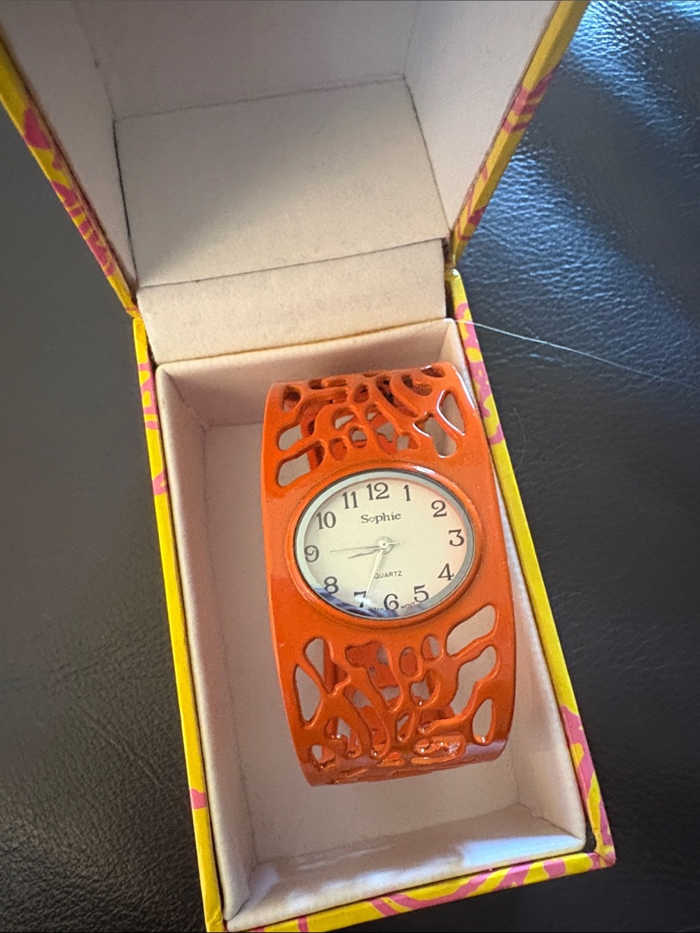Orange Cutout Cuff Wristwatch